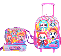 KIT MOCHILA CARRINHO+LANC.+ESTOJO GIRL S.BPD33055